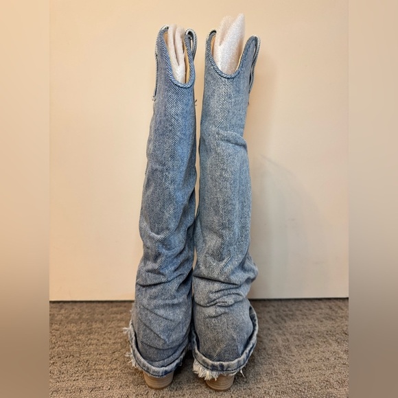 Steve Madden Denim Lassy Cowboy Boot - Picture 4 of 11